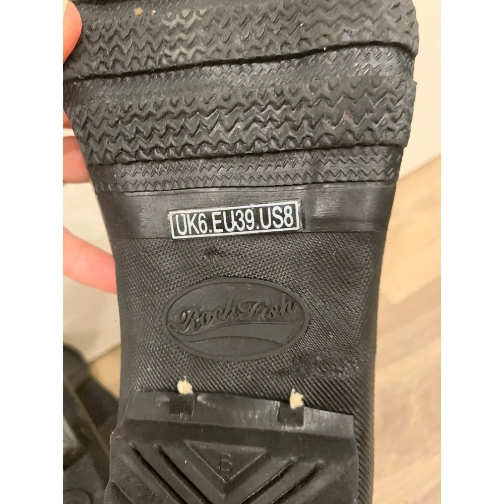 Rockfish Chelsea Rain Boots Size 8 Rubber Waterproof Gorpcore Matte Black Womens